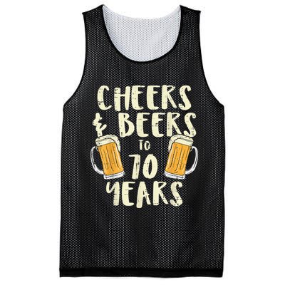  Cheers Beers 70 Years Old 70th Birthday Drinking Gift  Mesh Reversible Basketball Jersey Tank