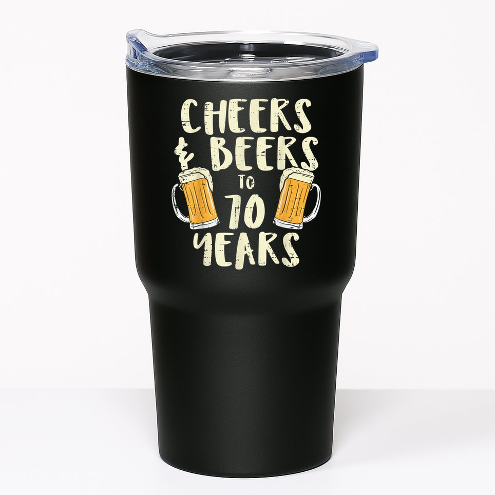  Cheers Beers 70 Years Old 70th Birthday Drinking Gift  Tumbler