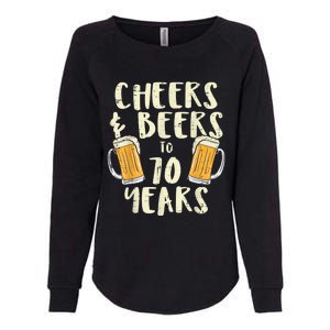  Cheers Beers 70 Years Old 70th Birthday Drinking Gift  Womens California Wash Sweatshirt