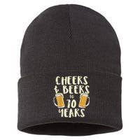  Cheers Beers 70 Years Old 70th Birthday Drinking Gift  Sustainable Knit Beanie