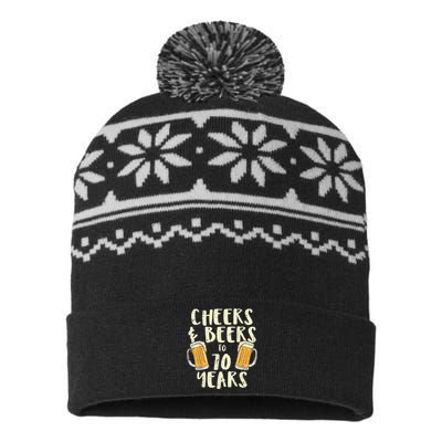  Cheers Beers 70 Years Old 70th Birthday Drinking Gift  USA-Made Snowflake Beanie