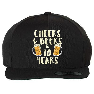  Cheers Beers 70 Years Old 70th Birthday Drinking Gift  Wool Snapback Cap