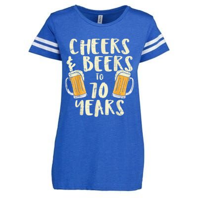  Cheers Beers 70 Years Old 70th Birthday Drinking Gift  Enza Ladies Jersey Football T-Shirt