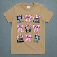 Coquette Bow 911 Dispatcher Operator Computer Telephone T-Shirt