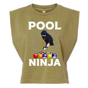 Cool Billiards Art For Pool Player Ninja Billiard Garment-Dyed Women's Muscle Tee