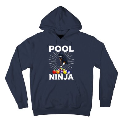 Cool Billiards Art For Pool Player Ninja Billiard Hoodie