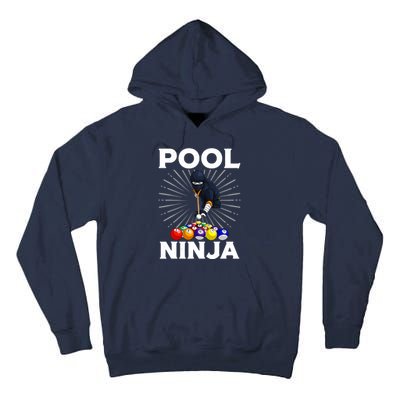 Cool Billiards Art For Pool Player Ninja Billiard Tall Hoodie