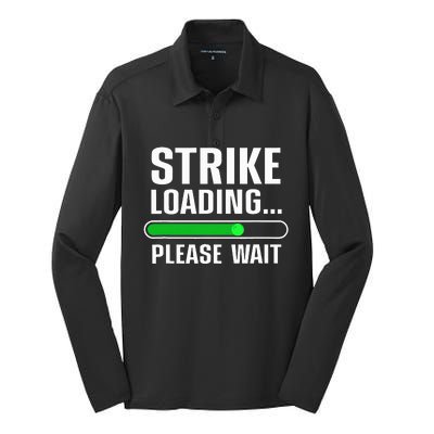 Cool Bowling Art Bowler Bowling Player Silk Touch Performance Long Sleeve Polo