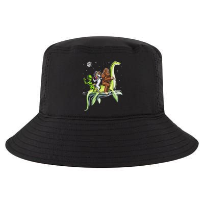 Cryptids Bigfoot Alien Unicorn Riding Loch Ness Monster Cool Comfort Performance Bucket Hat