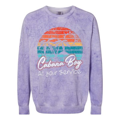 CABANA BOY AT YOUR SERVICE POOL PARTY BOY BARTENDER FUNNY Colorblast Crewneck Sweatshirt