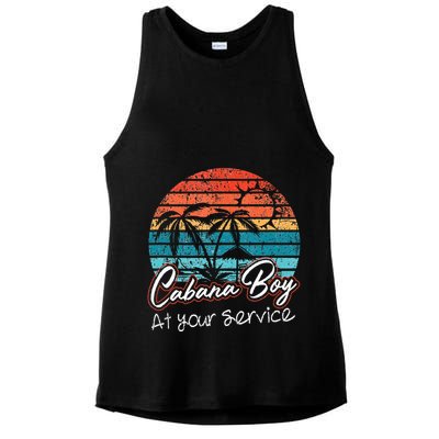 CABANA BOY AT YOUR SERVICE POOL PARTY BOY BARTENDER FUNNY Ladies PosiCharge Tri-Blend Wicking Tank