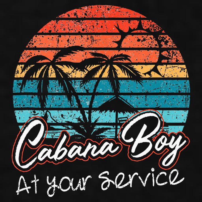 CABANA BOY AT YOUR SERVICE POOL PARTY BOY BARTENDER FUNNY Ladies PosiCharge Tri-Blend Wicking Tank