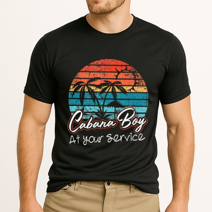 CABANA BOY AT YOUR SERVICE POOL PARTY BOY BARTENDER FUNNY Performance Shirt