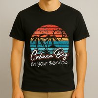CABANA BOY AT YOUR SERVICE POOL PARTY BOY BARTENDER FUNNY T-Shirt