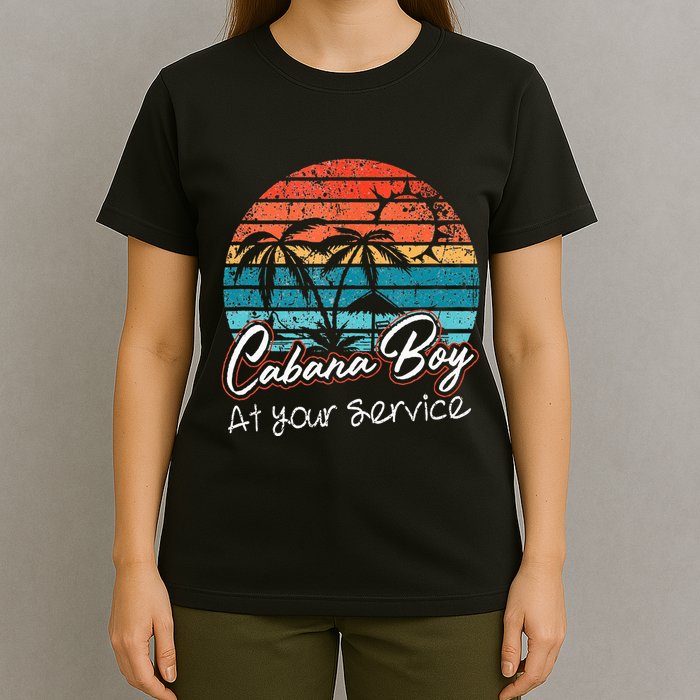 CABANA BOY AT YOUR SERVICE POOL PARTY BOY BARTENDER FUNNY T-Shirt