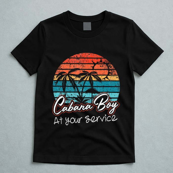 CABANA BOY AT YOUR SERVICE POOL PARTY BOY BARTENDER FUNNY T-Shirt
