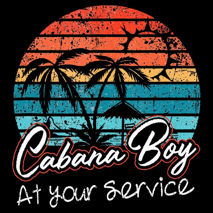 CABANA BOY AT YOUR SERVICE POOL PARTY BOY BARTENDER FUNNY Sustainable Bucket Hat