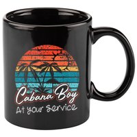 CABANA BOY AT YOUR SERVICE POOL PARTY BOY BARTENDER FUNNY 11oz C Handle Ceramic Mug