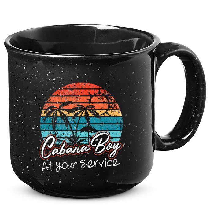 CABANA BOY AT YOUR SERVICE POOL PARTY BOY BARTENDER FUNNY 15oz Campfire Ceramic Mug