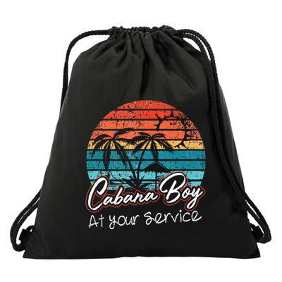 CABANA BOY AT YOUR SERVICE POOL PARTY BOY BARTENDER FUNNY Drawstring Bag