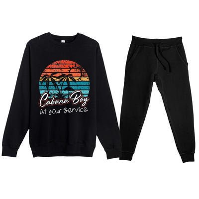 CABANA BOY AT YOUR SERVICE POOL PARTY BOY BARTENDER FUNNY Premium Crewneck Sweatsuit Set