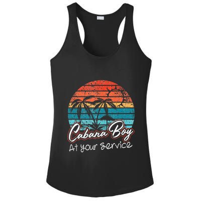 CABANA BOY AT YOUR SERVICE POOL PARTY BOY BARTENDER FUNNY Ladies PosiCharge Competitor Racerback Tank