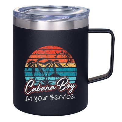 CABANA BOY AT YOUR SERVICE POOL PARTY BOY BARTENDER FUNNY 12oz Stainless Steel Coffee Mug