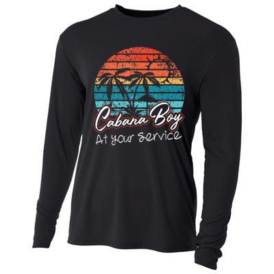 CABANA BOY AT YOUR SERVICE POOL PARTY BOY BARTENDER FUNNY Cooling Performance Long Sleeve Crew