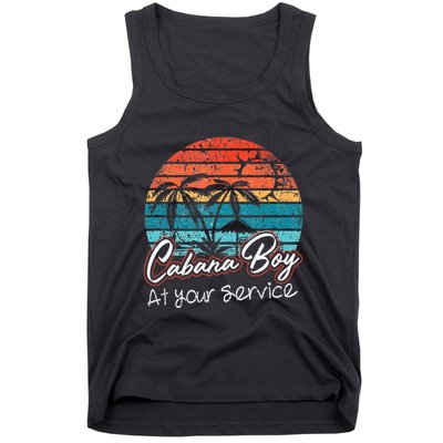 CABANA BOY AT YOUR SERVICE POOL PARTY BOY BARTENDER FUNNY Tank Top