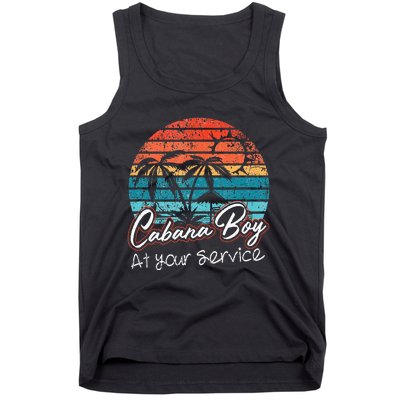 CABANA BOY AT YOUR SERVICE POOL PARTY BOY BARTENDER FUNNY Tank Top