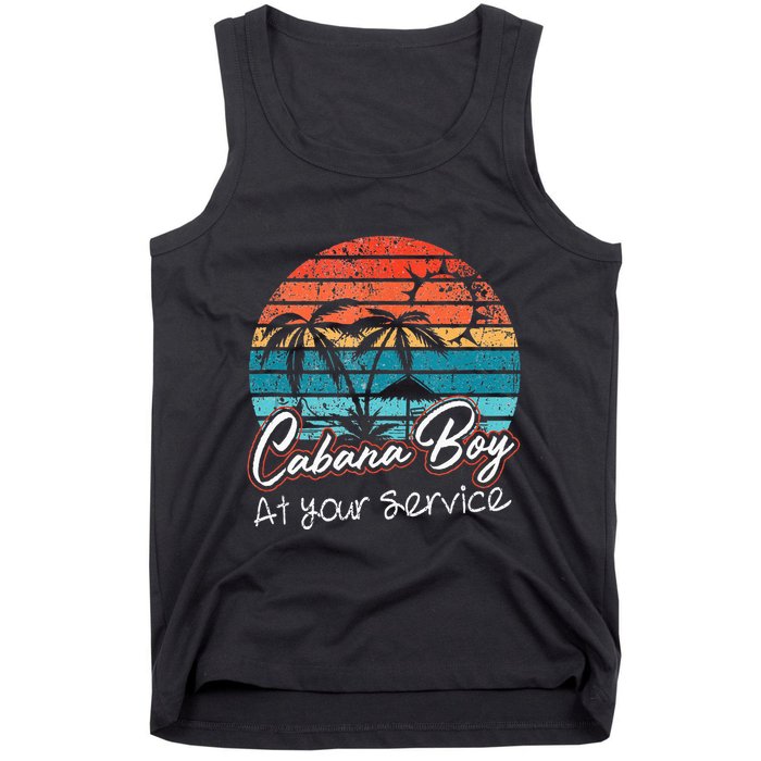 CABANA BOY AT YOUR SERVICE POOL PARTY BOY BARTENDER FUNNY Tank Top