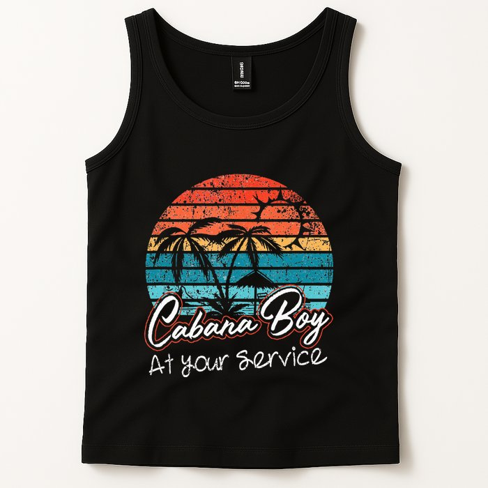 CABANA BOY AT YOUR SERVICE POOL PARTY BOY BARTENDER FUNNY Tank Top