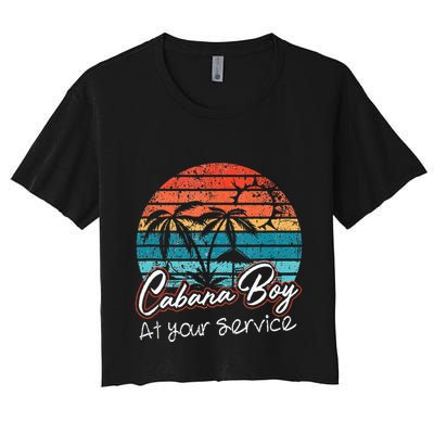 CABANA BOY AT YOUR SERVICE POOL PARTY BOY BARTENDER FUNNY Crop Top