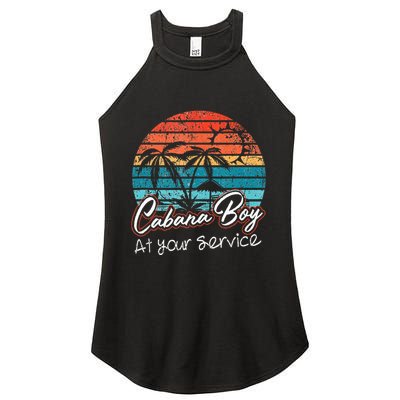 CABANA BOY AT YOUR SERVICE POOL PARTY BOY BARTENDER FUNNY Women's Perfect Tri Rocker Tank
