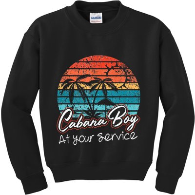 CABANA BOY AT YOUR SERVICE POOL PARTY BOY BARTENDER FUNNY Kids Sweatshirt