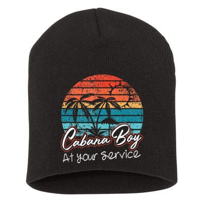 CABANA BOY AT YOUR SERVICE POOL PARTY BOY BARTENDER FUNNY Short Acrylic Beanie
