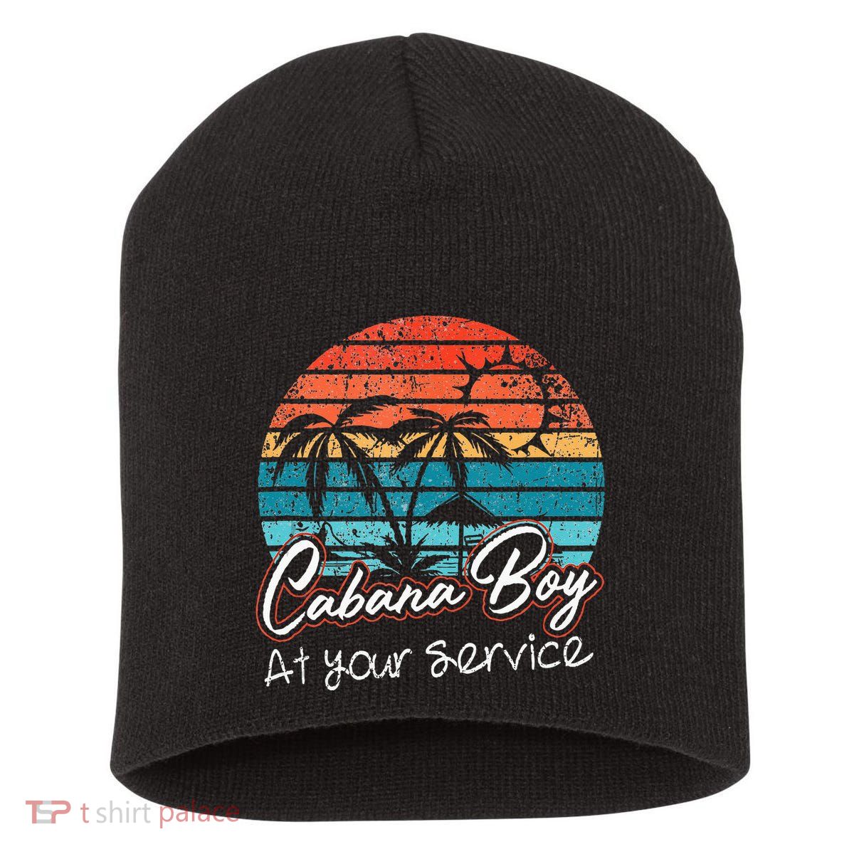 CABANA BOY AT YOUR SERVICE POOL PARTY BOY BARTENDER FUNNY Short Acrylic Beanie