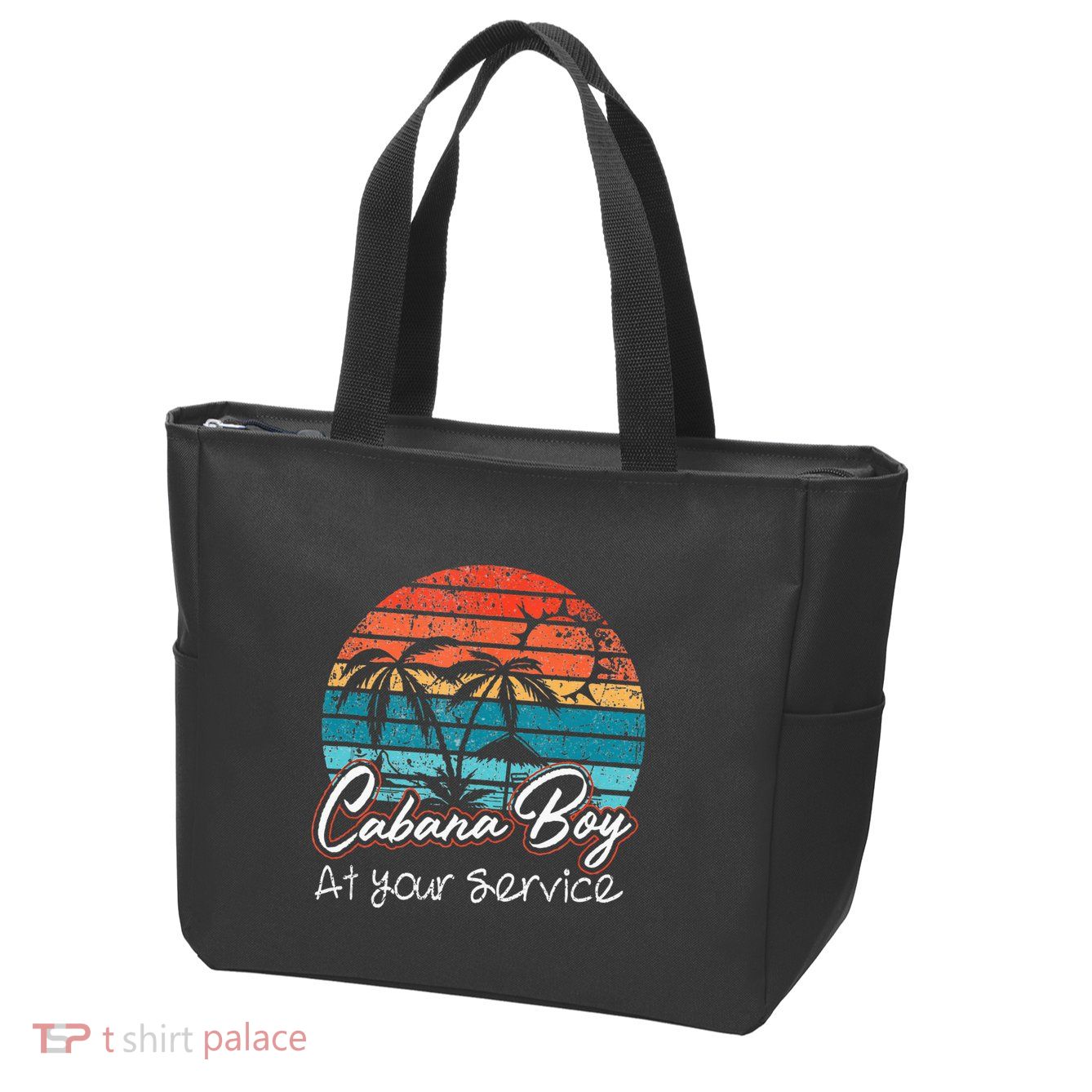 CABANA BOY AT YOUR SERVICE POOL PARTY BOY BARTENDER FUNNY Zip Tote Bag