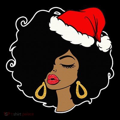 Christmas Black African American Santa Hat Xmas Gifts T-Shirt