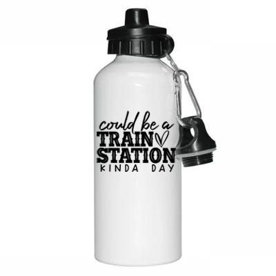 Could Be A Train Station Kinda Day Aluminum Water Bottle