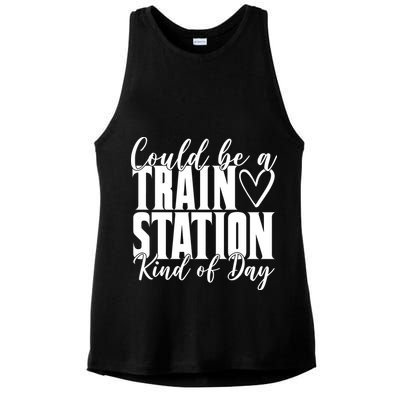 Could Be A Train Station Kind Of Day Ladies PosiCharge Tri-Blend Wicking Tank