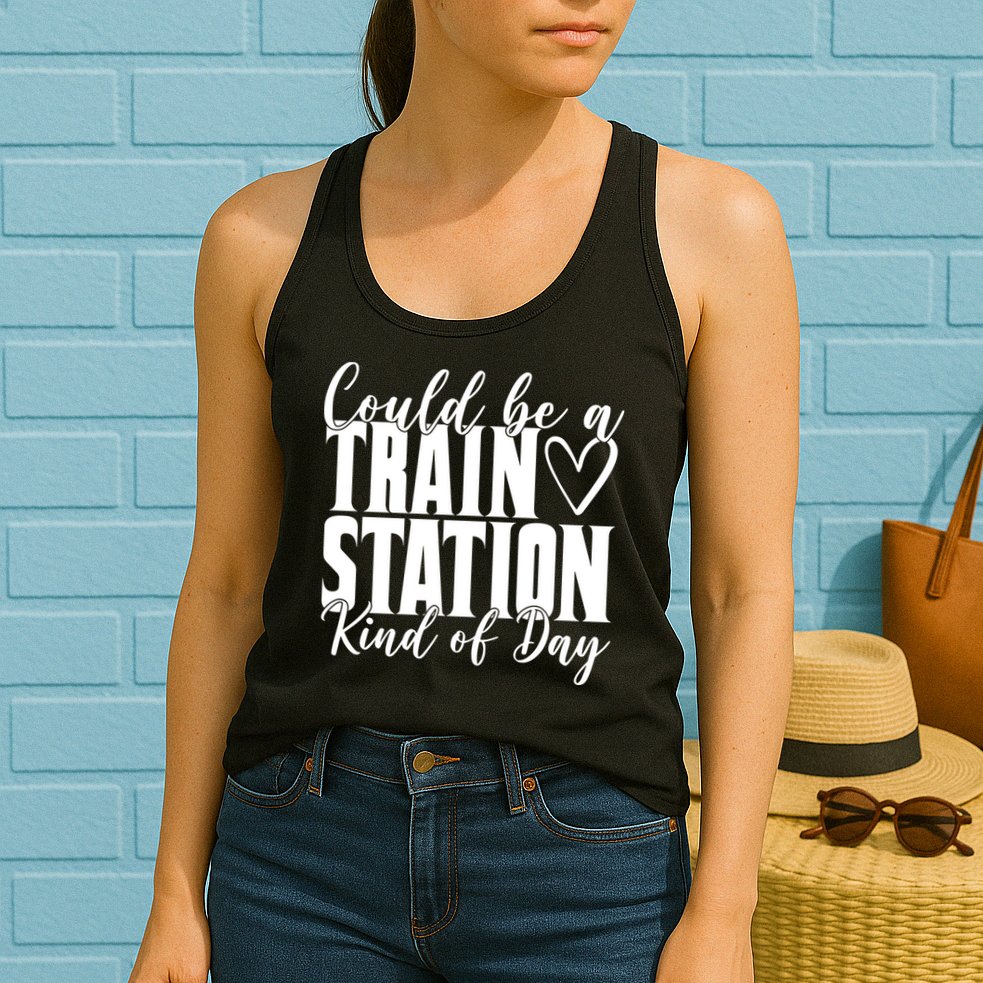 Could Be A Train Station Kind Of Day Womens Tank Top