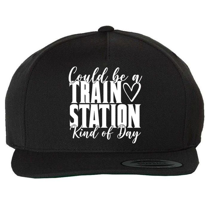 Could Be A Train Station Kind Of Day Wool Snapback Cap
