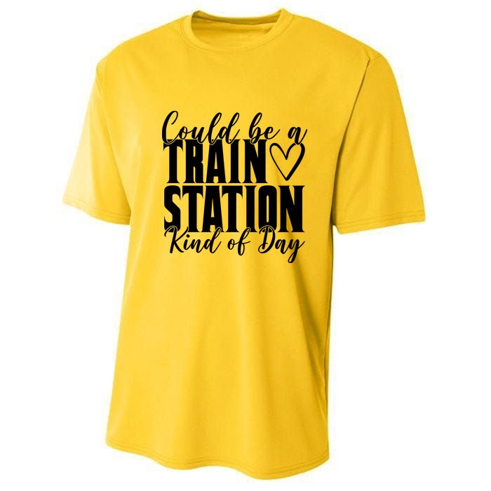 Could Be A Train Station Kind Of Day Youth Performance Sprint T-Shirt