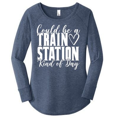 Could Be A Train Station Kind Of Day Women's Perfect Tri Tunic Long Sleeve Shirt