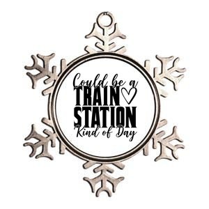 Could Be A Train Station Kind Of Day Metallic Star Ornament