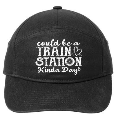 Could Be A Train Station Kinda Day 7-Panel Snapback Hat