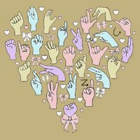 Coquette Bow ASL Heart Hand Sign Language Interpreter Deaf Mousepad