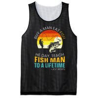 Cute Buy A Man Eat Fish He Day Teach Fish Man To A Lifetime Mesh Reversible Basketball Jersey Tank