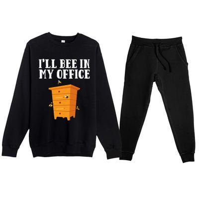 Cool Beekeeper Art Beekeeping Bee Lover Honeybee Premium Crewneck Sweatsuit Set